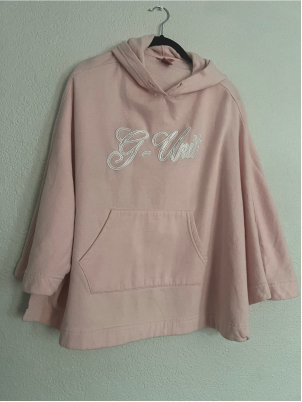 Women's G-Unit Pink Hoodie Poncho with White Logo OSFA